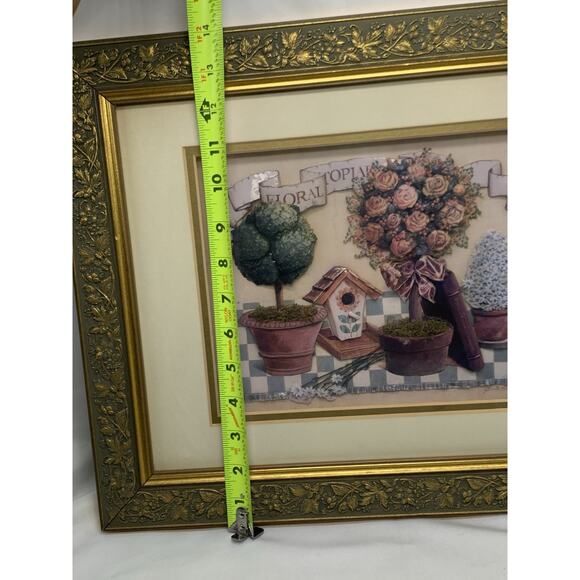 Gloria Eriksen Floral Topiary Art Dimensional Framed 3D Vintage 1997 - Picture 11 of 15